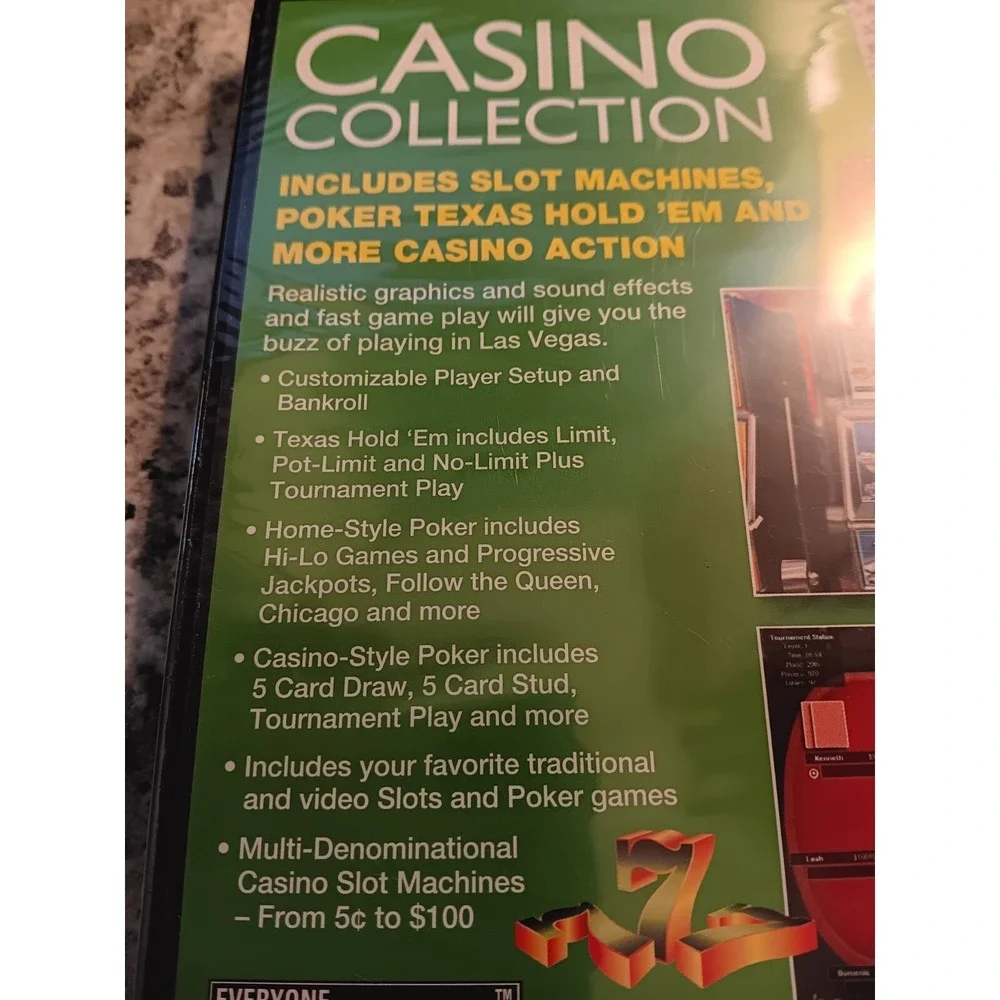 CASINO COLLECTION PC Computer Games Poker Slots Blackjack Keno CD-rom
